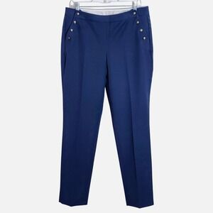 NEW Brooks Brothers Blue Sailor Button Pants Women Size 10 Red Fleece Collection